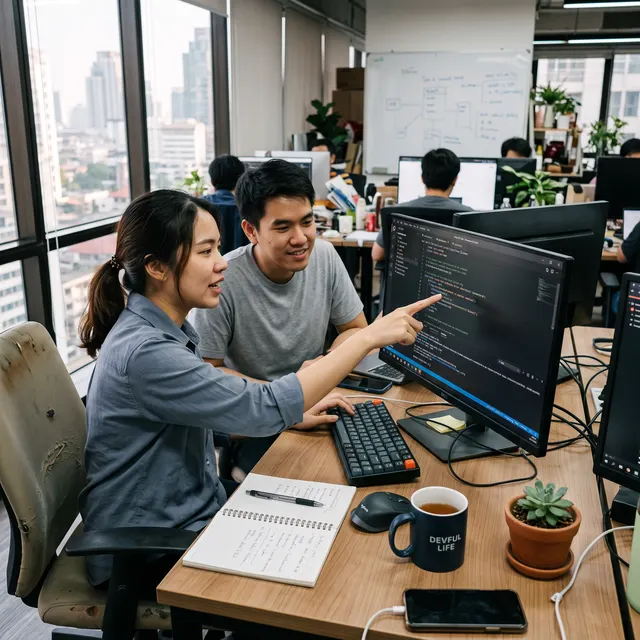จับคู่เขียนโค้ด — Pair programming